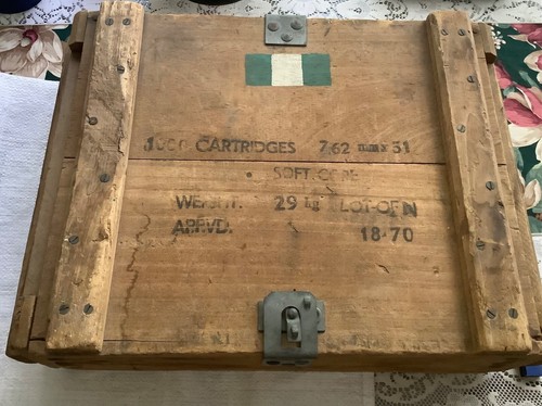 Wooden ammo box nigerian flag - box,