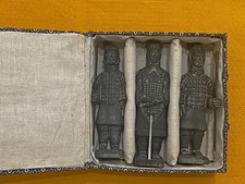 GUERRIERI TERRACOTTA CINESI Set 3 Statuine - Riproduzioni Qin  scatola originale