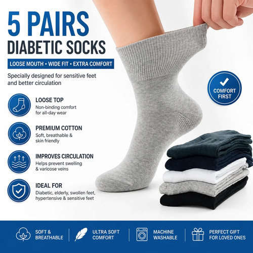 Paia calze diabetiche larghe - 5,