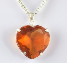 Ciondolo Certificato Pietra Preziosa Forma Cuore 58,35 Ct Citrino...