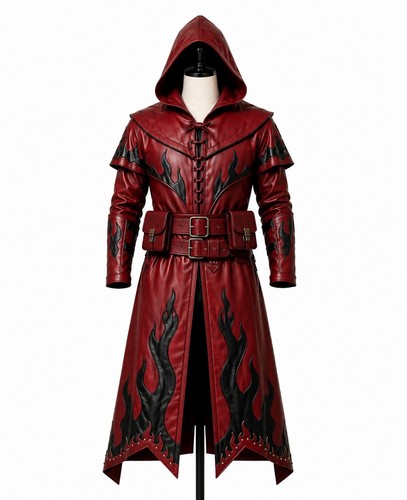 Cappotto pelle rosso - pelle,