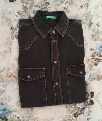 Benetton camicia jeans - , uomo