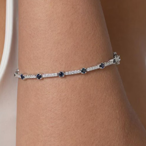 Bracciale tennis zaffiro blu - , e