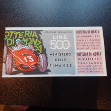 Biglietto Lotteria Nazionale  Di Monza Lire 500 Del 1964 Lotto 201