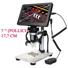 👌✅  Microscopio Digitale PORTATILE LCD 7" 17,7cm SD 32gb BATTERIA RICAR. 1200 x