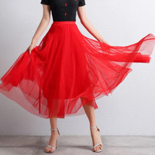 Donna Rete Gonna Midi a-Line a