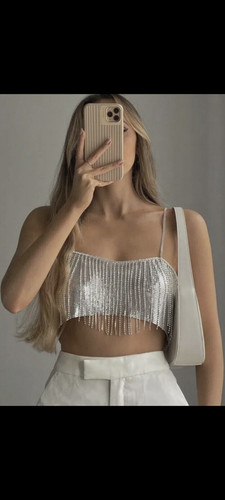 Zara crop top paillettes - zara,