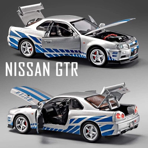 Gtr r34 skylin alloy car - 1:24,