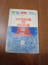 Tessera Licenza Di Pesca Regione Calabria 1979 Cosenza