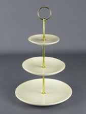 ALZATA PORTADOLCI DA TAVOLO CON 3 PIATTI CERAMICA BIANCA