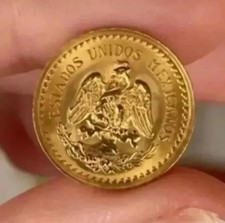 2,5 PESOS 1945 MESSICO IN FIOR DI CONIO ORO GOLD UNC PERIZIATA