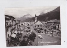 cartolina S STEFANO DI CADORE belluno viaggiata animata bus tram auto d'epoca