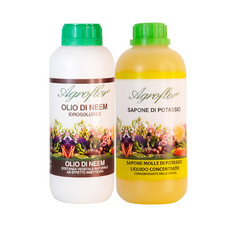 SAPONE DI POTASSIO E OLIO DI NEEM AGROFLOR  1LT PURI BIO (CONCENTRATI) 2 DA 1 LT