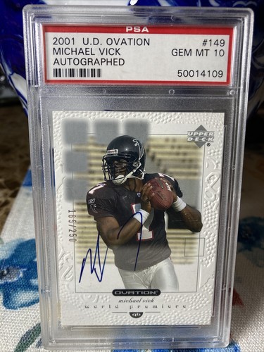 Michael vick auto 2001 ovation - auto,
