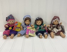 Gi GO toys Happy Kids Palm dolls lot of 4 8.5 in. Bean bag dolls