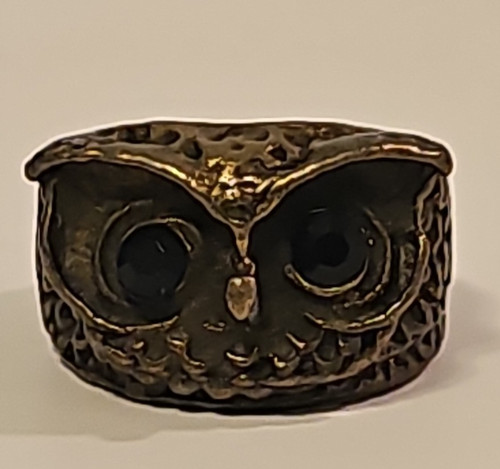 Anello gufo vintage ottone