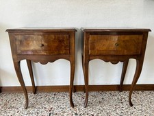 COPPIA DI COMODINI LASTRONATI IN NOCE