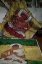 2 tele indiane con divinità