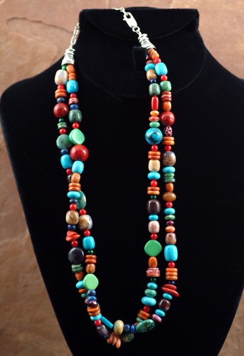 Collana zuni multipietra due - collana,