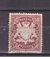 FRANCOBOLLI Germania BAVIERA 1888  Stemma Rilievo 50 p. UNI70