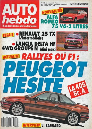 Auto hebdo 562 1987 alfa - hebdo, n°562