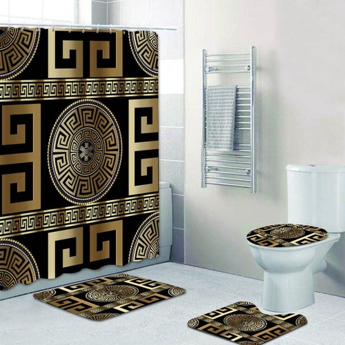 Set bagno pezzi nero - set, oro