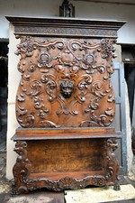 imponente consolle scolpita in  noce primi 900