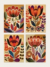 Set 4 poster stampe artistiche