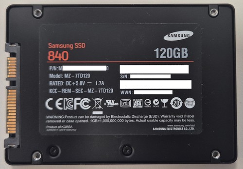 Ssd samsung 840 series 120gb - series,