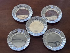 Set di 5 piattini piccoli in argento 800 anni '50