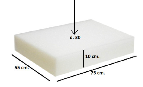 Gommapiuma spugna 75x55x10 - gommapiuma,