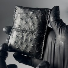 Black Ostrich  Handstitched 2
