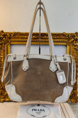 Prada tote bag shopper logo - prada,