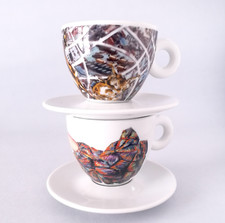 2 TAZZE ILLY CUPS CAPPUCCINO - SUSTAINART - Illy collection 2015 bar EXPO MILANO