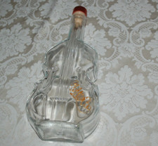 Bottiglia vetro bianco a forma di contrabasso, anni80