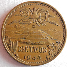 1944 MEXICO 20 Centavos -