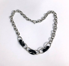 COLLANA MORELLATO IN ACCIAIO CON PENDENTE IN RESINA NERA