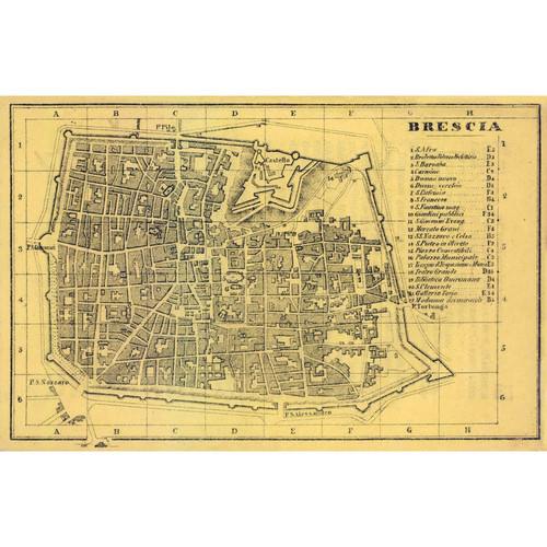 Mappa storica brescia italia - mappa,