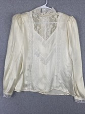 Vintage Gunne Sax Top M avorio
