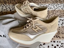 HOGAN "Attraente"(TOD'S)Zeppa Luxury SNEAKER SHOE TRAINER Beige Cream UK 7 EU40