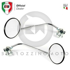 COPPIA SPECCHIETTI FAR CROMATI UNIVERSALI MOTO SINISTRO DESTRO ATTACCO FASCETTA