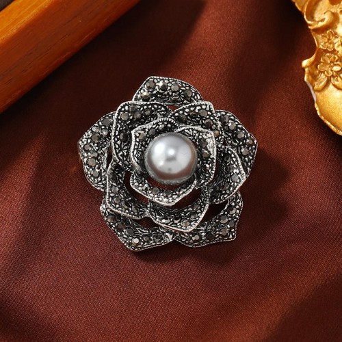 Pistola strass nera fiori - pistola,