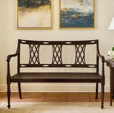 poltrona poltroncina in legno vimini usata vintage stile antica 900 da salotto