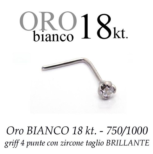 Piercing naso nose oro bianco - naso,