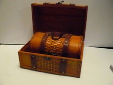SET OF 2 TRUNK BAGS WOOD