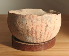 Antica ciotola in ceramica egizia, periodo Naqada II, decorata, predinastica