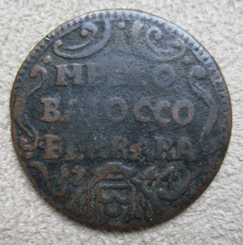 Ferrara mezzo baiocco - 1744,