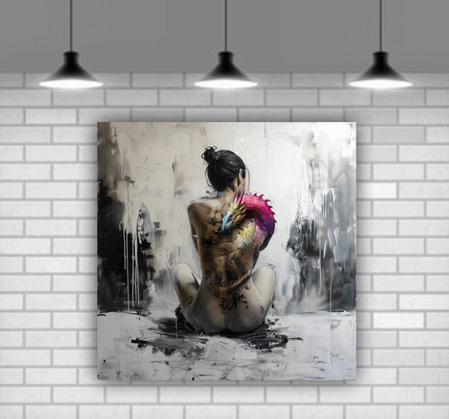 Tatuaggio drago donna nuda - tatuaggio,