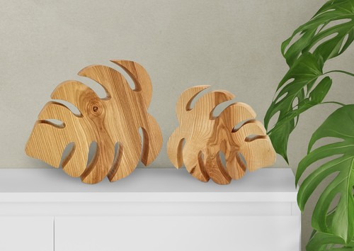 Foglia monstera legno - di,