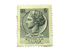 Italy 5 Lire, Italian Postage
